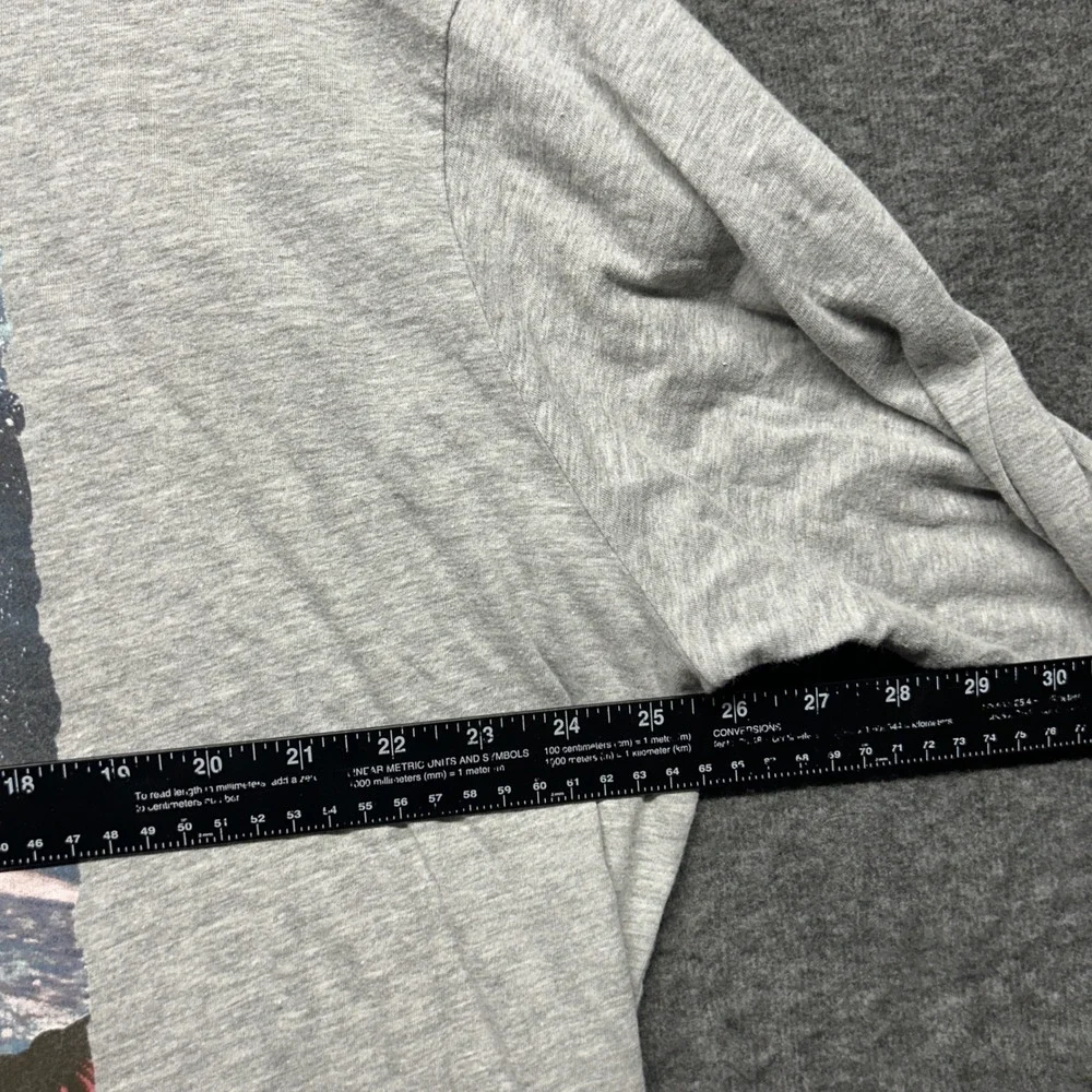 The North Face Mens XXL Gray Graphic‎ Long Sleeve Hiking Climbing T Shirt